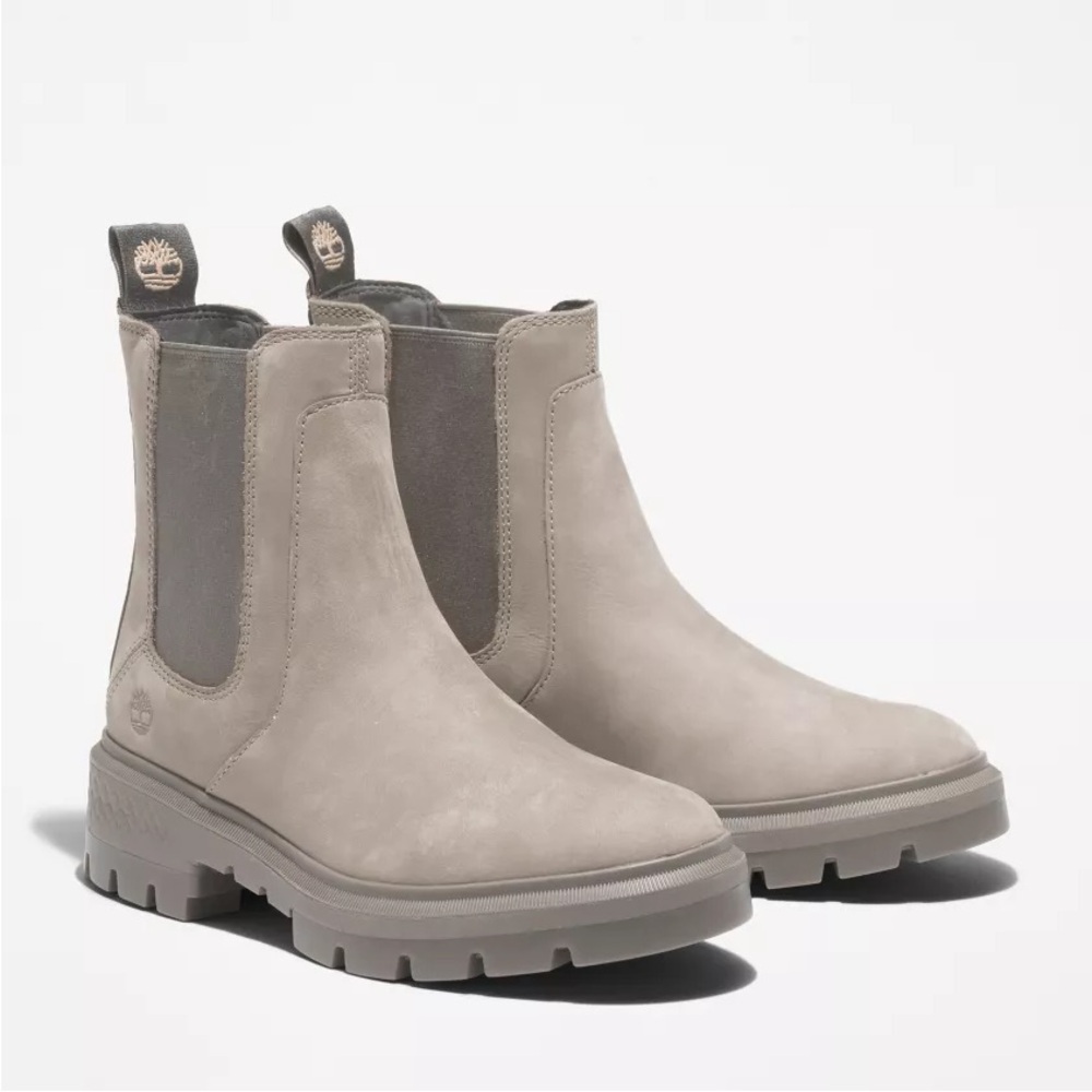 Timberland Cortina Valley Chelsea Boots, Light Taupe Nubuck, Women’s SZ 7.5